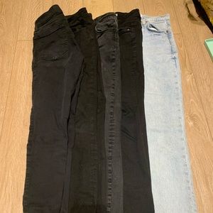 5 pairs of 24 & 25 high waisted jeans